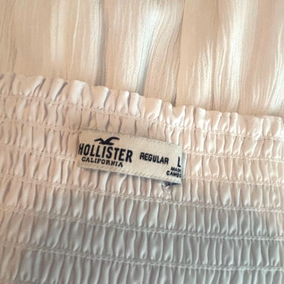 Hollister Maxi Dress Sz L White Beach Cottagecore Babydoll Coastal Cowgirl - Picture 4 of 6